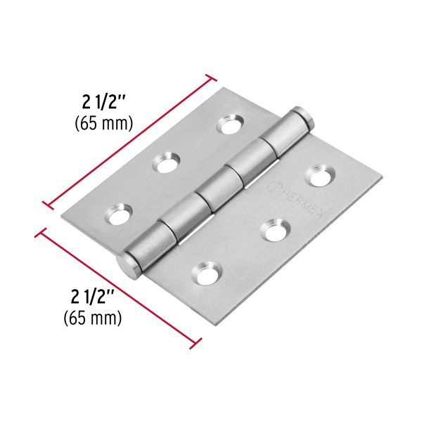 43226 - Bisagra cuadrada 2-1/2' acero inox, cabeza plana, HERMEX