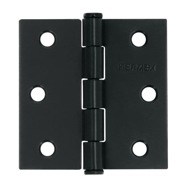 46708 - Bisagra cuadrada 3 1/2', negro mate, cabeza plana, HERMEX