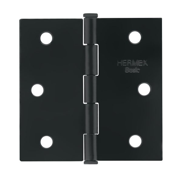 27133 - Bisagra cuadrada 2-1/2', negro mate, cabeza plana, BASIC