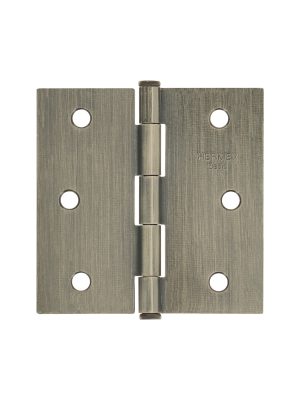 25103 - Bisagra cuadrada 3', latón antiguo, cabeza plana, BASIC