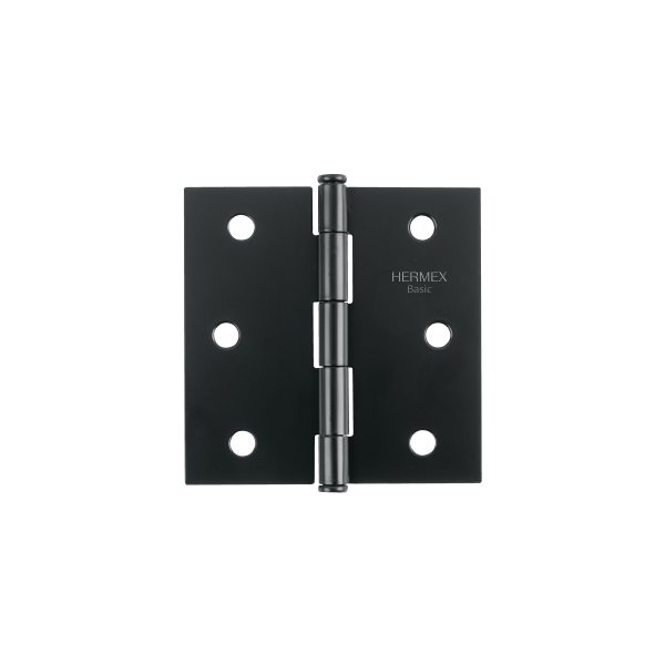27134 - Bisagra cuadrada 3', negro mate, cabeza plana, BASIC