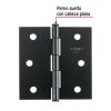 27134 - Bisagra cuadrada 3', negro mate, cabeza plana, BASIC