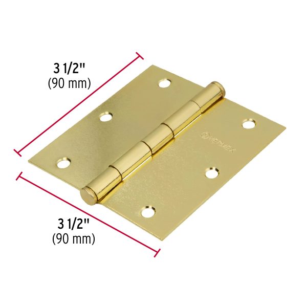 23685 - Bisagra cuadrada 3-1/2',latonado, cabeza plana, HERMEX BASIC
