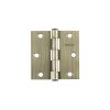 43252 - Bisagra cuadrada 3-1/2', latón antiguo, cabeza plana, HERMEX