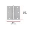 23688 - Bisagra cuadrada 3-1/2', satinado, cabeza plana, BASIC