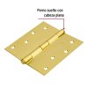 23686 - Bisagra cuadrada, 4',latonado, cabeza plana, HERMEX BASIC
