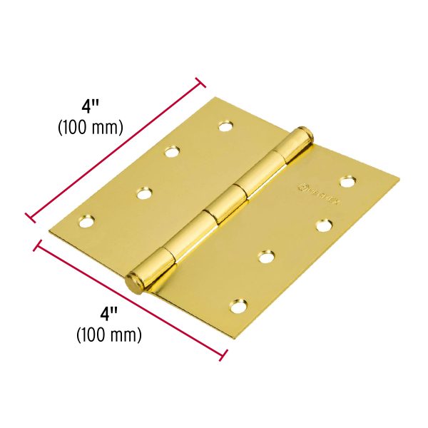 23686 - Bisagra cuadrada, 4',latonado, cabeza plana, HERMEX BASIC