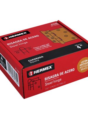 BC-402RE1.jpg 43248 - Bisagra cuadrada 4', latón antiguo, cabeza redonda, HERMEX