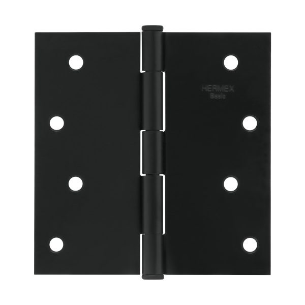 27136 - Bisagra cuadrada 4', negro mate, cabeza plana, BASIC