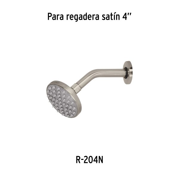 45587 - Brazo y chapetón de repuesto para regadera, latón, satinado