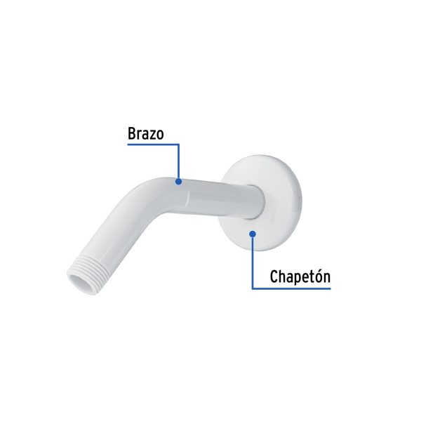 49495 - Brazo y chapetón plásticos para regadera, Foset Basic