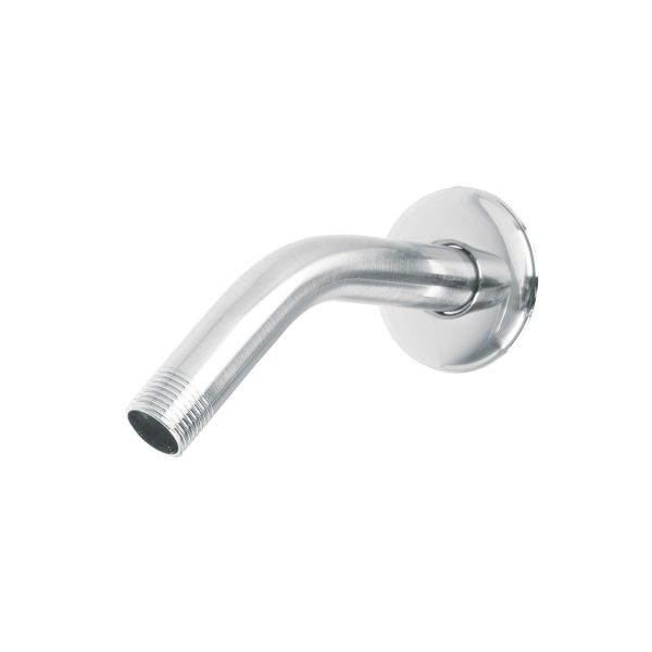 49378 - Brazo de acero cromado y chapetón de acero inox p/regadera