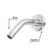 49378 - Brazo de acero cromado y chapetón de acero inox p/regadera