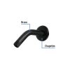 47647 - Brazo corto con chapetón para regadera, negro mate, Aqua