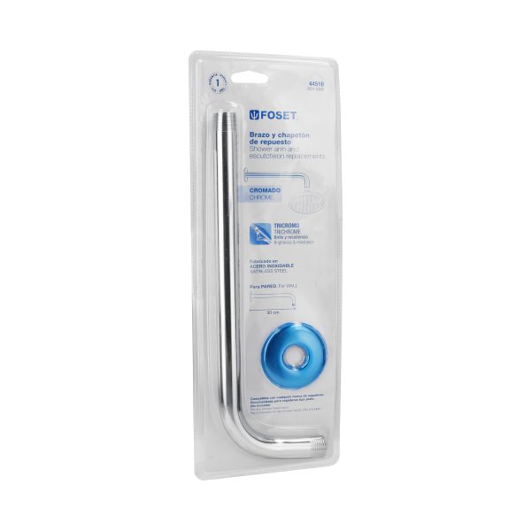 44510 - Brazo y chapetón de repuesto para regadera, Aqua, blister
