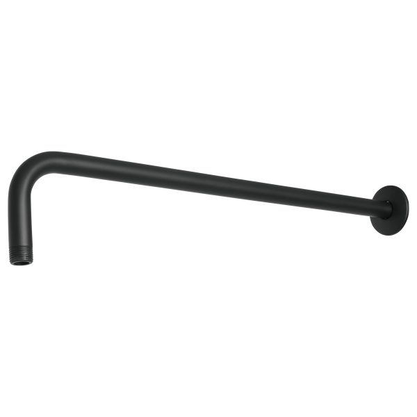 47754 - Brazo recto 50 cm con chapetón para regadera, negro mate
