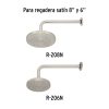 45588 - Brazo y chapetón de repuesto para regadera, 30 cm, satinado