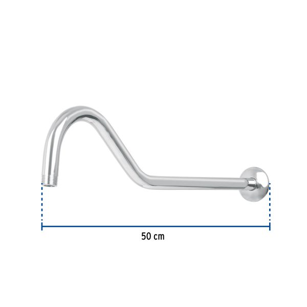 44508 - Brazo de 50 cm y chapetón tipo gancho para regadera, Aero