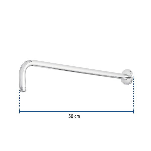 45777 - Brazo y chapetón para regadera, 50 cm, cromado, Riviera