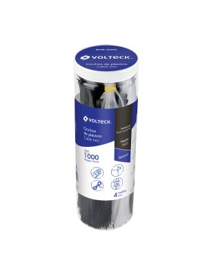 BCIN-1000.jpg 44016 - Bote con 1000 cinchos plásticos negros y naturales, Volteck