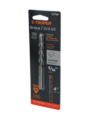 12756 - Broca para concreto de 5/16 x 4' en blíster, TRUPER
