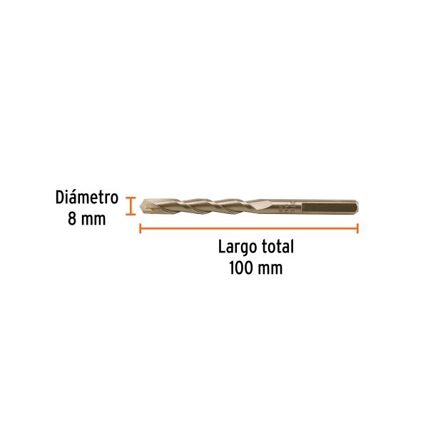 102345 - Broca para concreto 8 x 100 mm, Truper