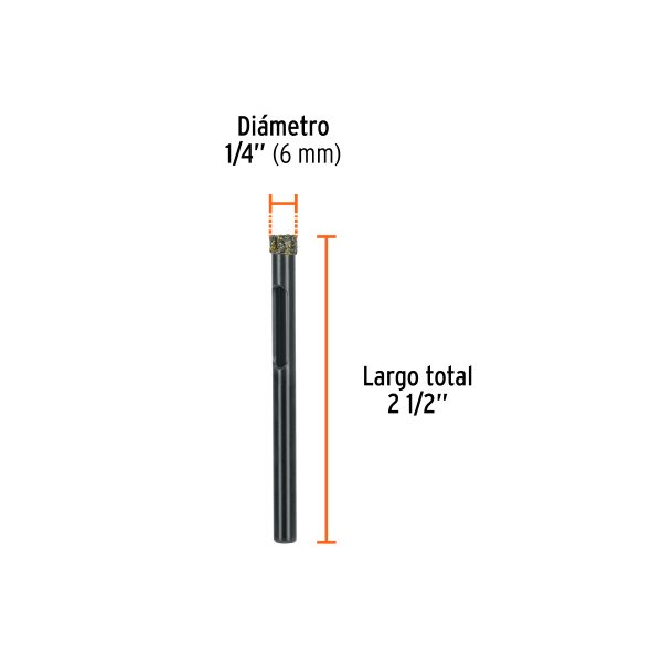 103432 - Broca diamantada 6mm (1/4'), TRUPER