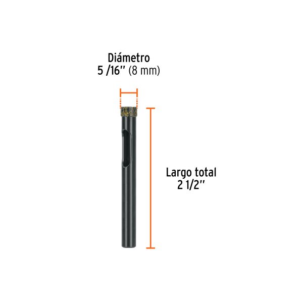 103433 - Broca diamantada 8mm (5/16'), TRUPER