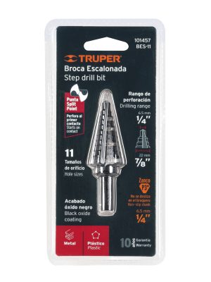 101457 - Broca escalonada óxido negro 11 escalones 1/4' a 7/8',Truper