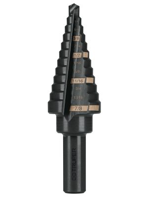12125 - Broca escalonada óxido negro 12escalones 3/16' a 7/8',Truper