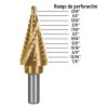 101553 - Broca escalonada titanio 12 escalones 3/16' a 7/8', Expert