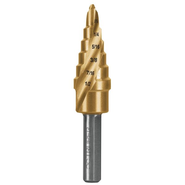 101550 - Broca escalonada titanio 6 escalones 3/16' a 1/2', Expert