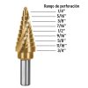 101552 - Broca escalonada titanio 9 escalones 1/4' a 3/4', Expert