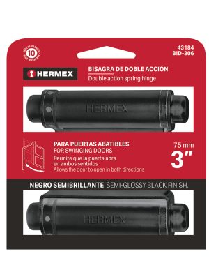 43184 - Bisagra de doble acción 3' acero negro, HERMEX
