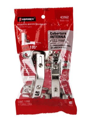 43162 - Bolsa c/2 bisagras bidimensionales de 135° cobertura interna