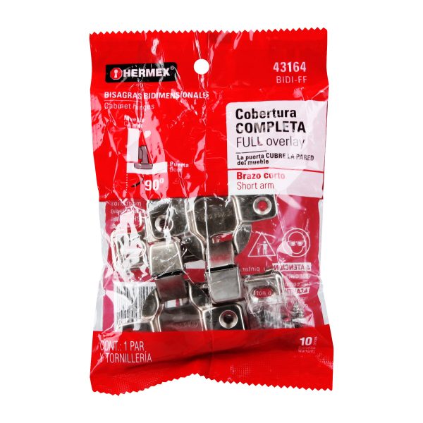 43164 - Bolsa c/2 bisagras bidimensionales de brazo corto,c completa