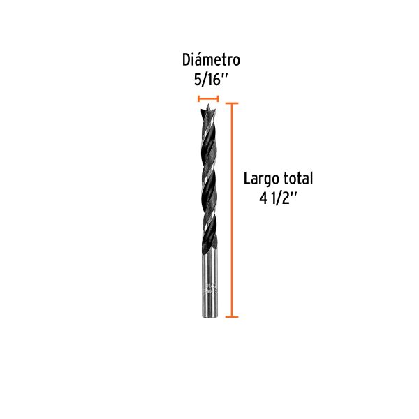 101693 - Broca con punta centradora para madera 5/16', TRUPER