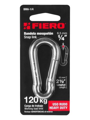 44038 - Bandola mosquetón de acero 1/4', Fiero