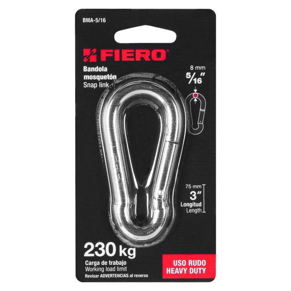 44039 - Bandola mosquetón de acero 5/16', Fiero