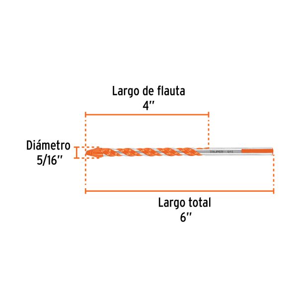 101807 - Broca multimaterial 5/16 x 6', Truper