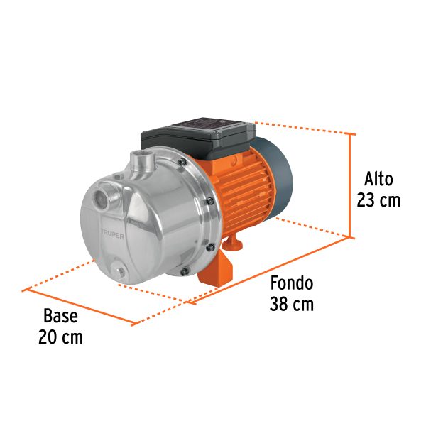 13559 - Bomba eléctrica tipo jet para agua, acero inoxidable, 1 HP