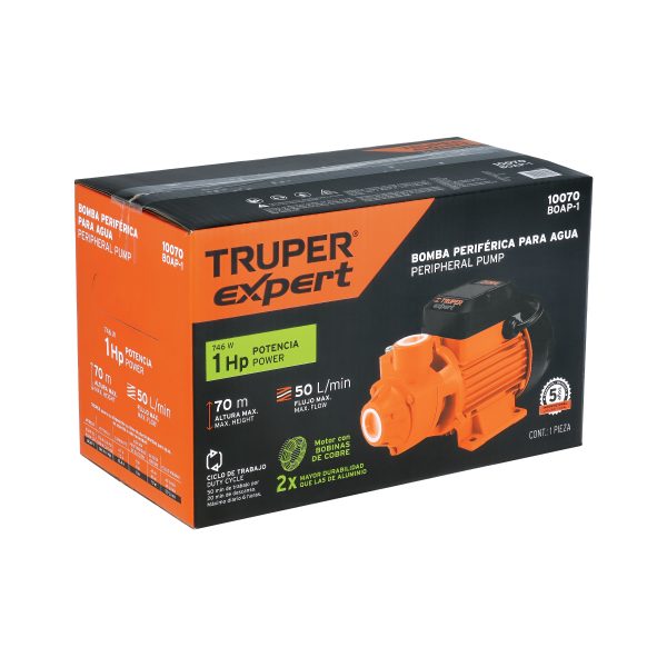 10070 - Bomba periférica 1HP, altura máx 70m, uso agrícola, EXPERT