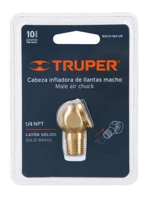 19087 - Cabeza infladora de llantas, macho, cuerda 1/4' NPT, TRUPER