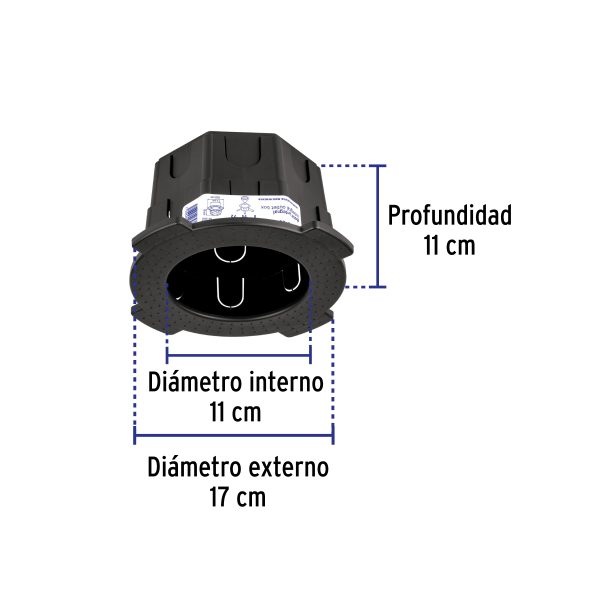 48375 - Bote integral de 10 cm, aro interno de 11 cm, Volteck