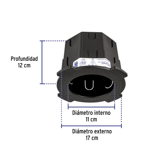 48371 - Bote integral de 12 cm, aro interno de 11 cm, Volteck