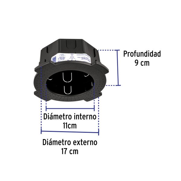 48373 - Bote integral de 8 cm, aro interno de 11 cm, Volteck
