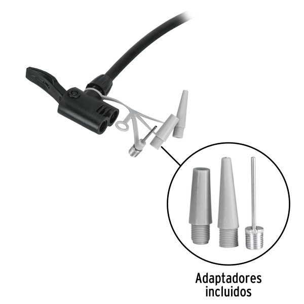 21690 - Bomba manual para inflar, 80 PSI, PRETUL