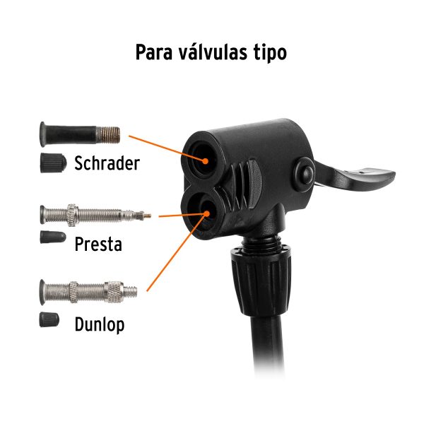 21690 - Bomba manual para inflar, 80 PSI, PRETUL