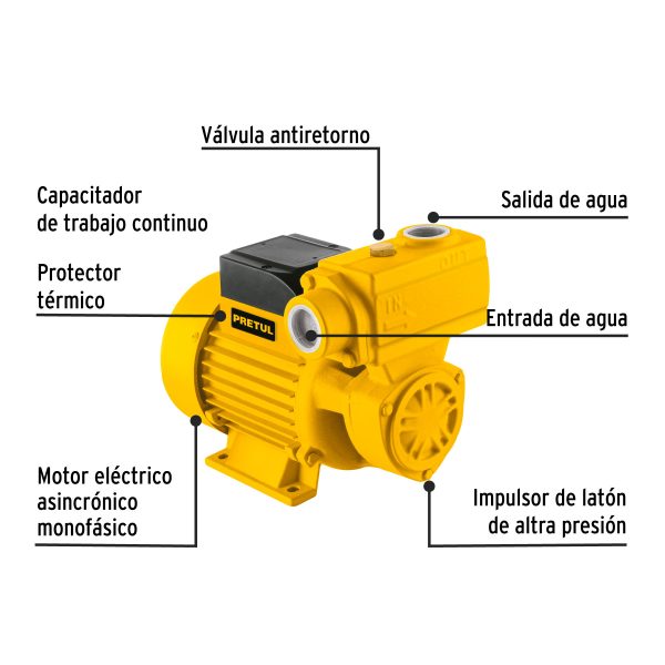29933 - Bomba periférica autocebante 1/2HP, uso agrícola, PRETUL