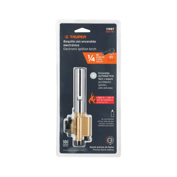 11987 - Boquilla aluminio, enc.electrónico, p/lata de gas 1/4 vuelta